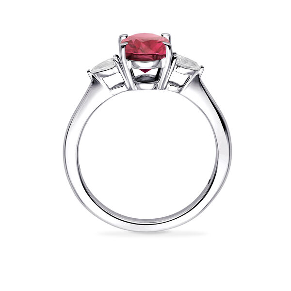 White Gold Ruby and Diamond Ring